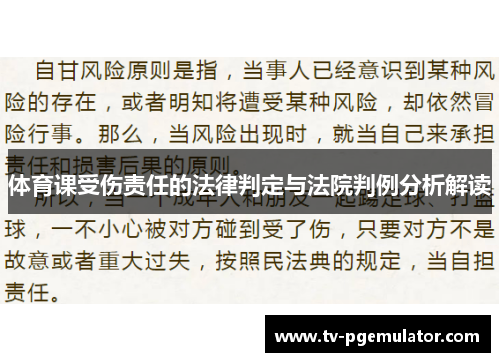 体育课受伤责任的法律判定与法院判例分析解读